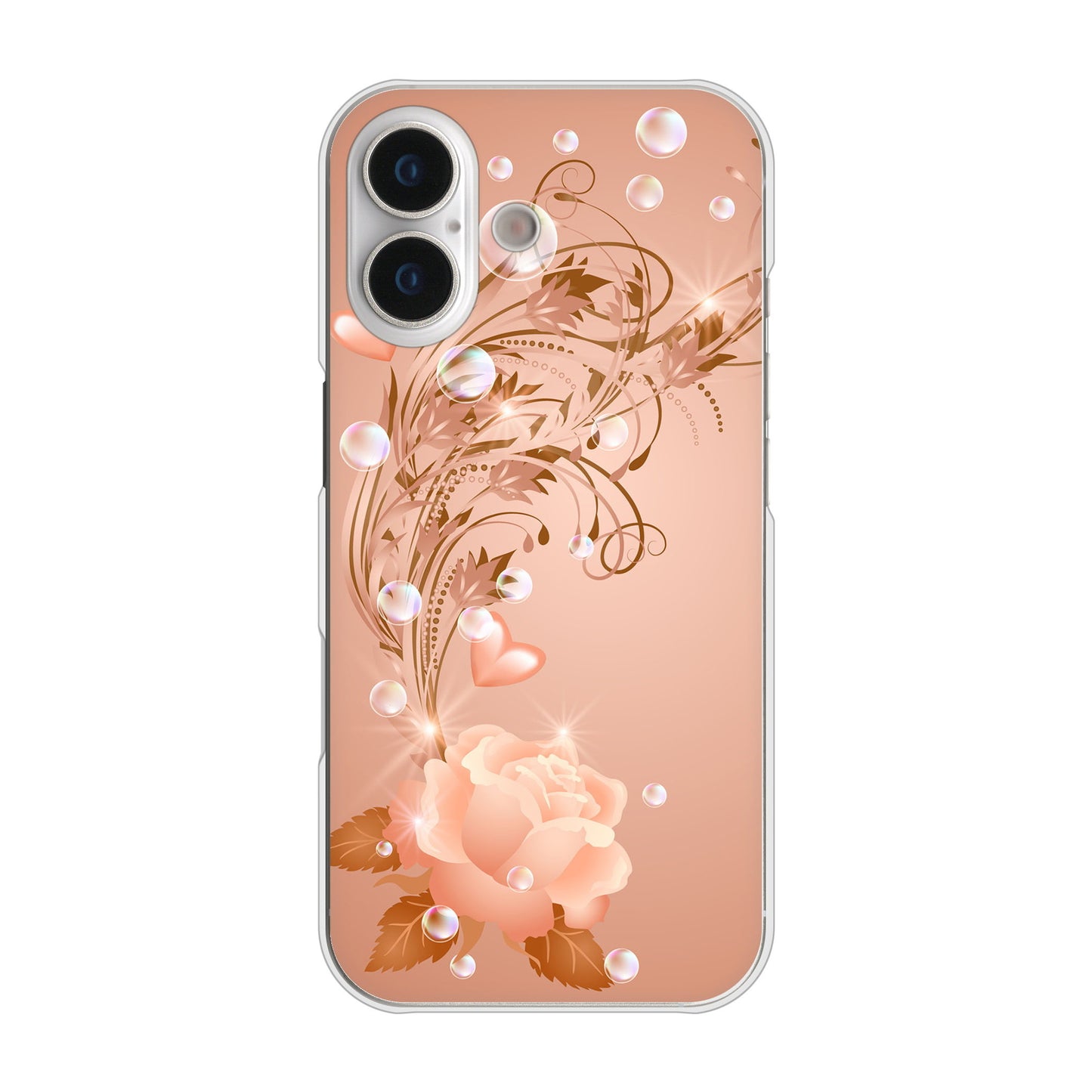iPhone17 高画質仕上げ 背面印刷 ハードケースロマンチックなバラ