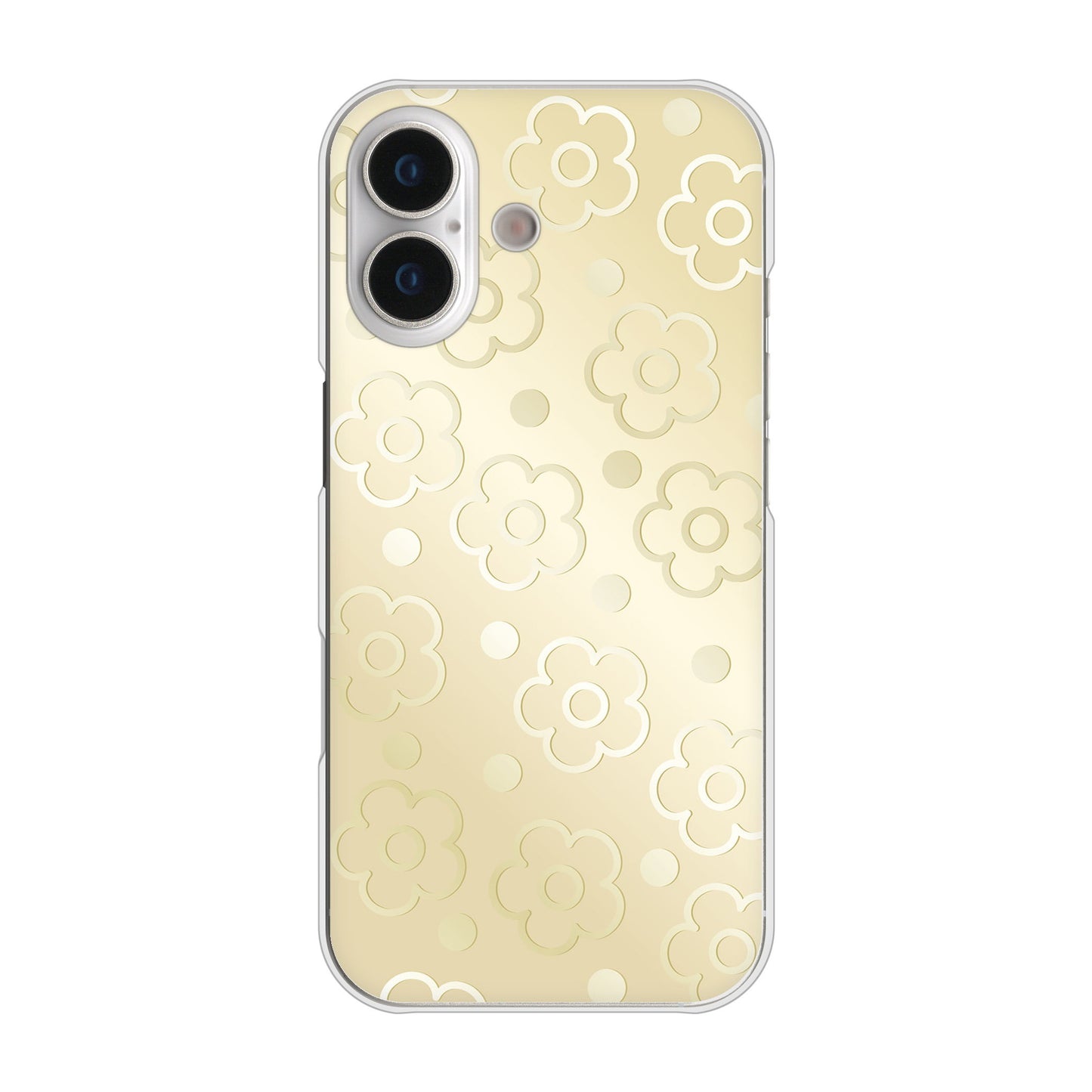 iPhone 17 高画質仕上げ 背面印刷 ハードケースエンボス風デイジーシンプル