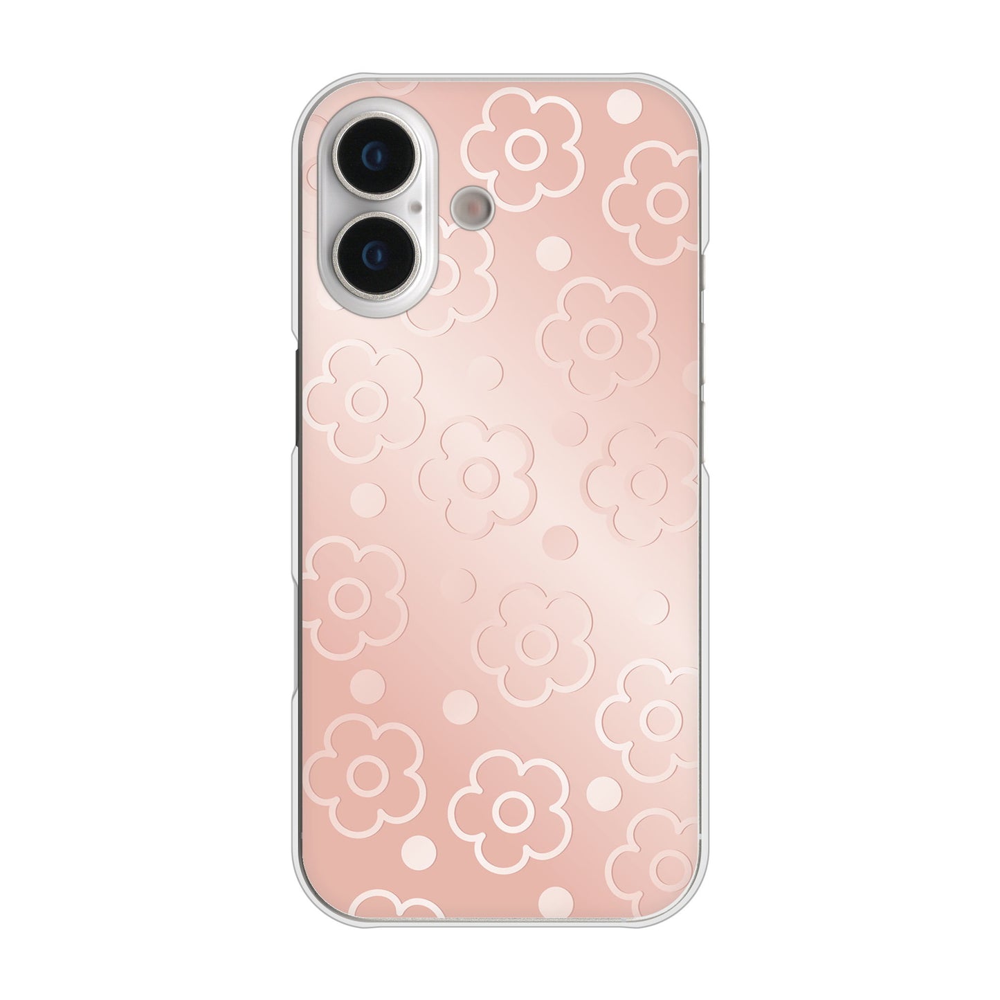 iPhone 17 高画質仕上げ 背面印刷 ハードケースエンボス風デイジーシンプル