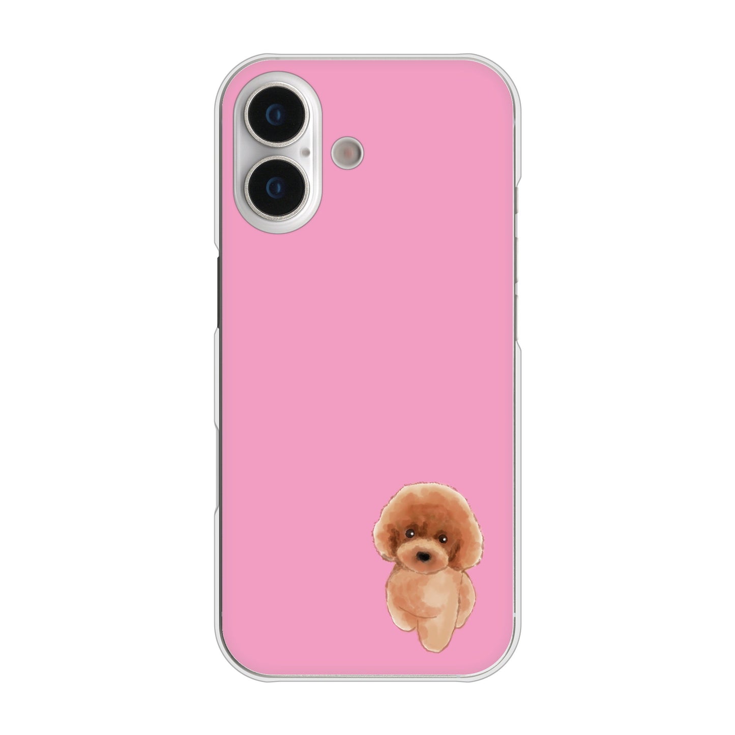 iPhone 17 高画質仕上げ 背面印刷 ハードケーストイプードルレッド