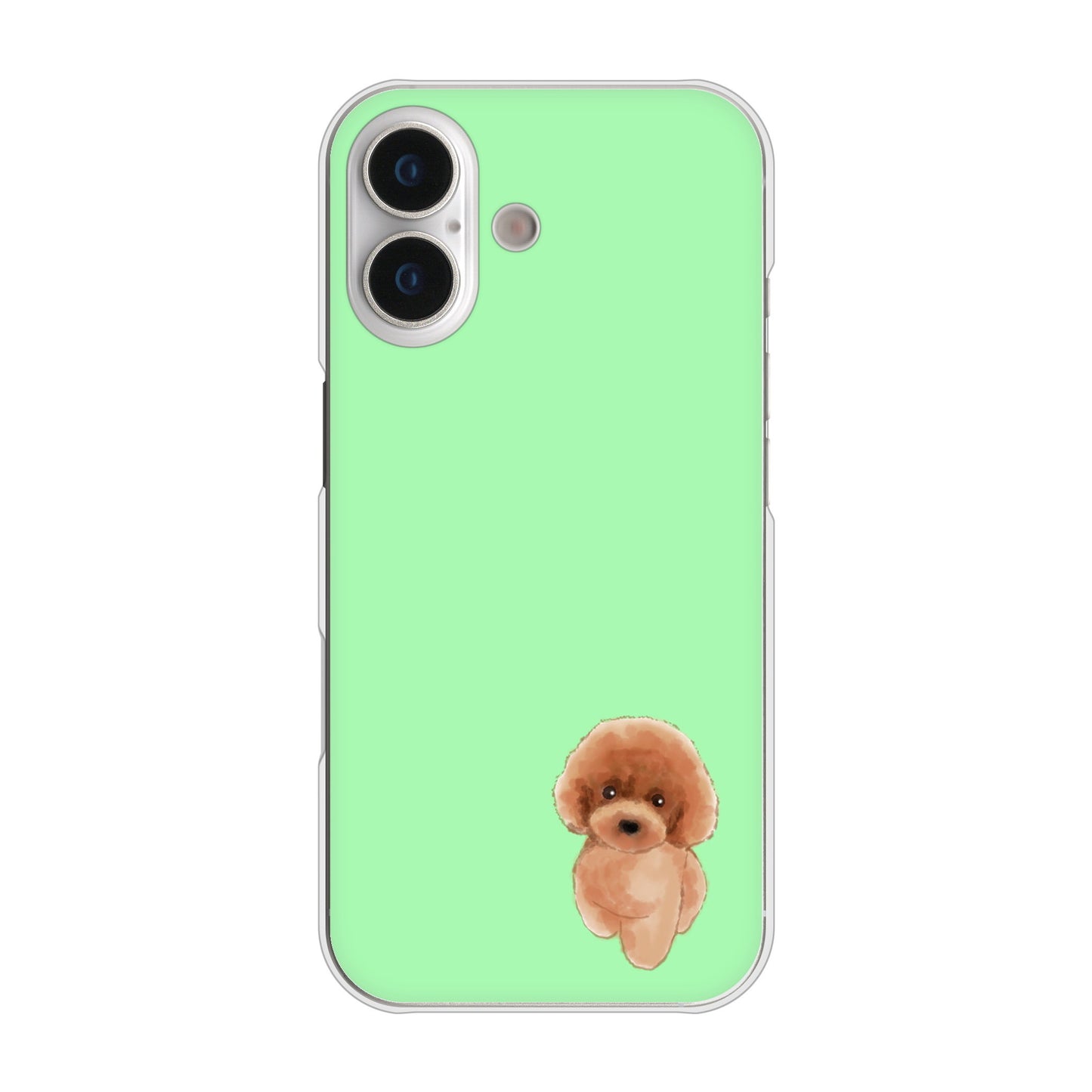 iPhone 17 高画質仕上げ 背面印刷 ハードケーストイプードルレッド
