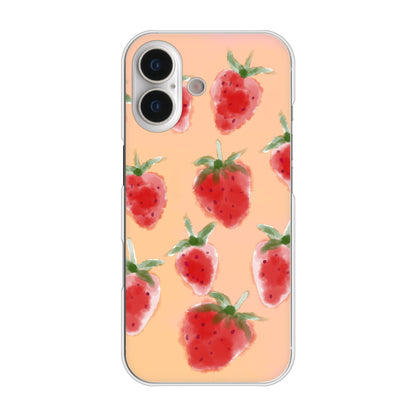 iPhone17 高画質仕上げ 背面印刷 ハードケースイチゴ 水彩