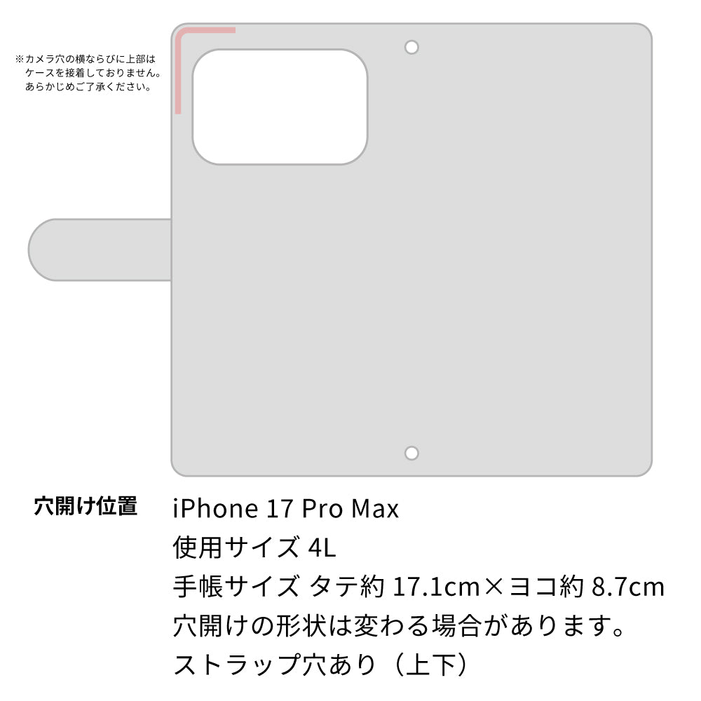 iPhone17 Pro Max サイレントキャット プリント手帳型ケース 耐衝撃