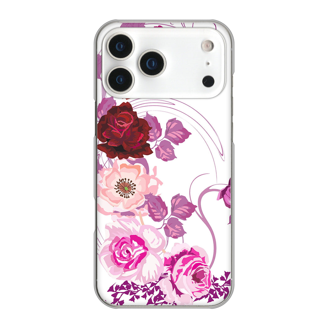 iPhone17 Pro Max 高画質仕上げ 背面印刷 ハードケースロマンチックなバラ