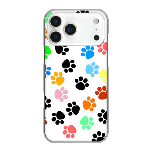 iPhone 17 Pro Max 高画質仕上げ 背面印刷 ハードケース 【1108 あしあとカラフル】
