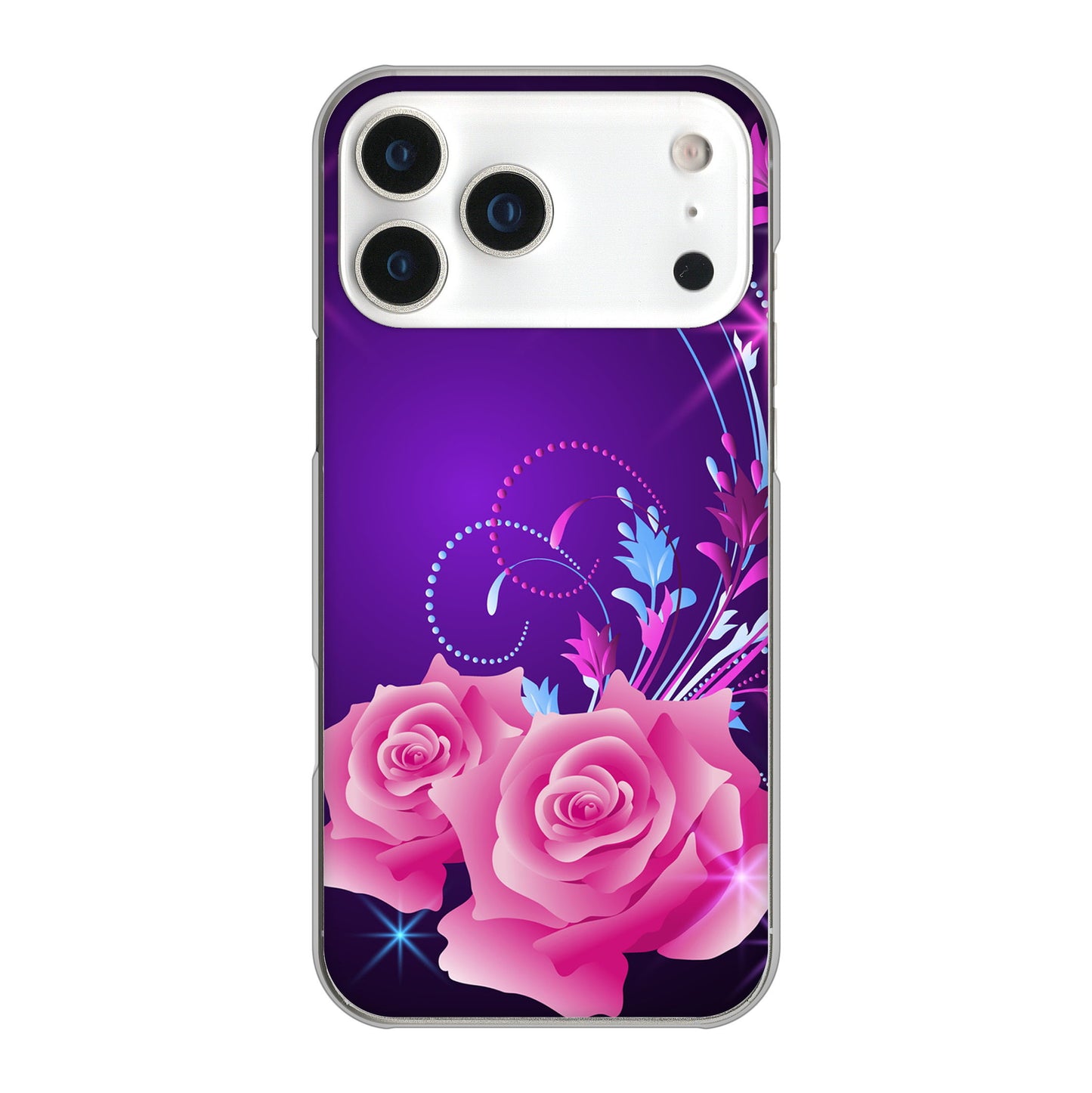 iPhone17 Pro Max 高画質仕上げ 背面印刷 ハードケースロマンチックなバラ