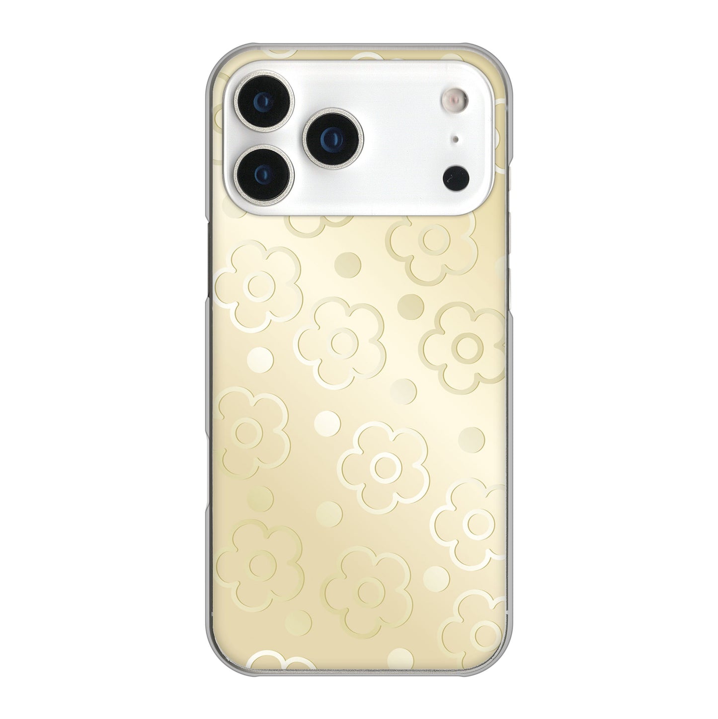 iPhone 17 Pro Max 高画質仕上げ 背面印刷 ハードケースエンボス風デイジーシンプル