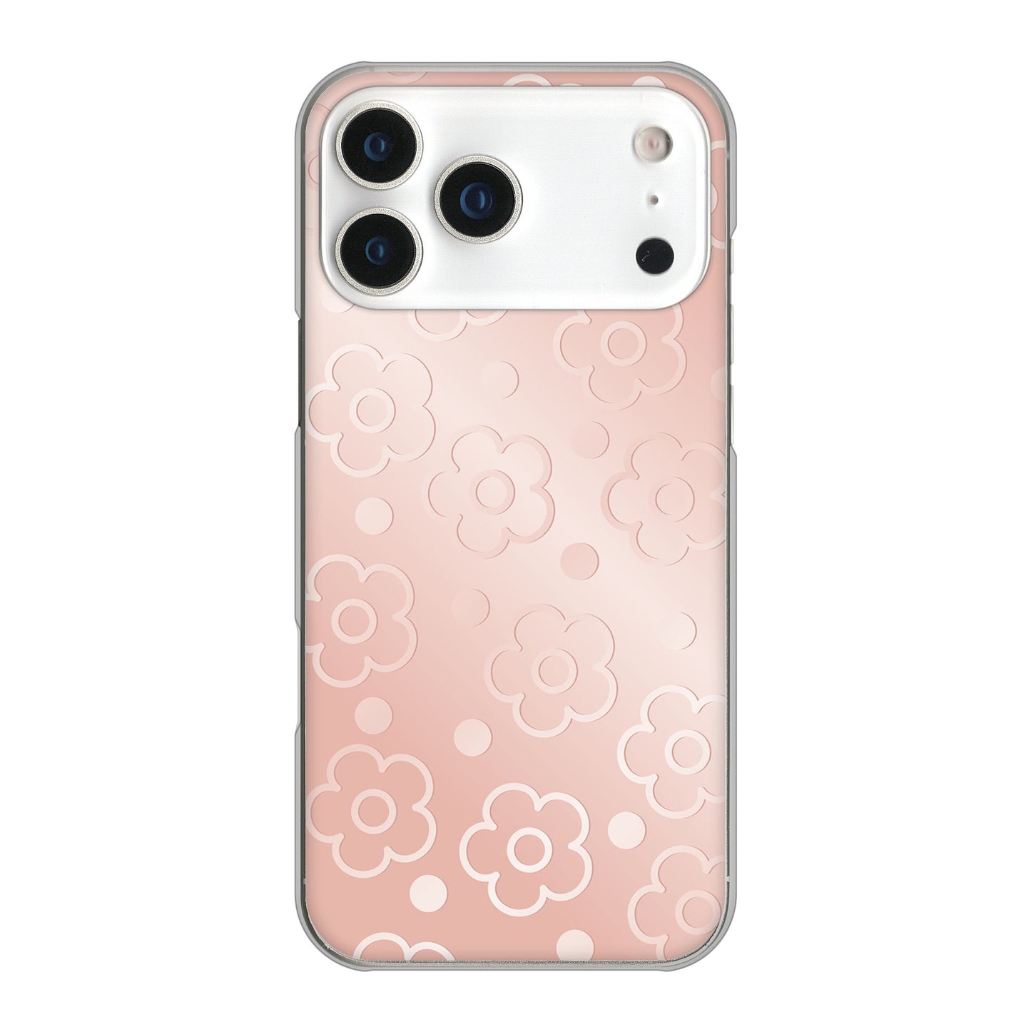 iPhone 17 Pro Max 高画質仕上げ 背面印刷 ハードケースエンボス風デイジーシンプル