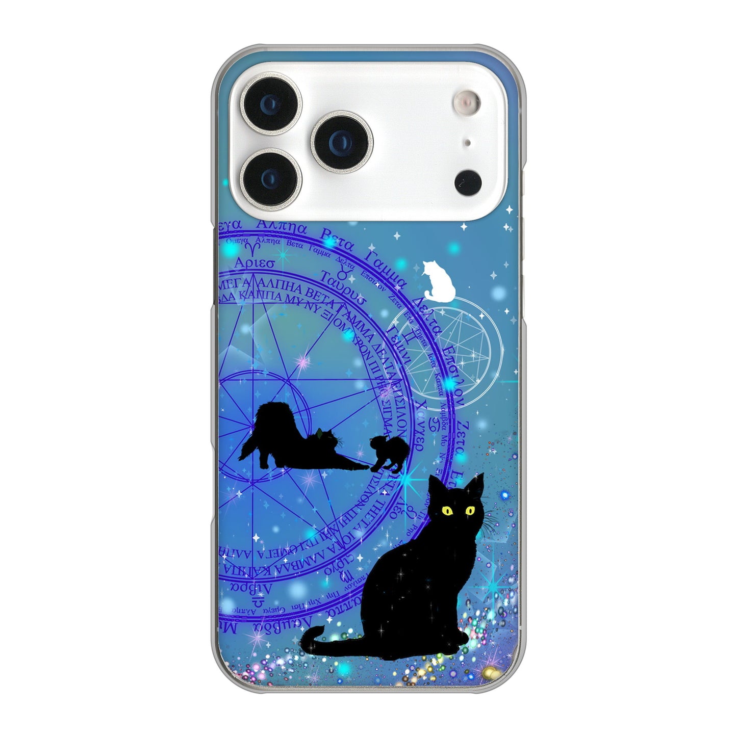 iPhone 17 Pro Max 高画質仕上げ 背面印刷 ハードケース魔法陣猫