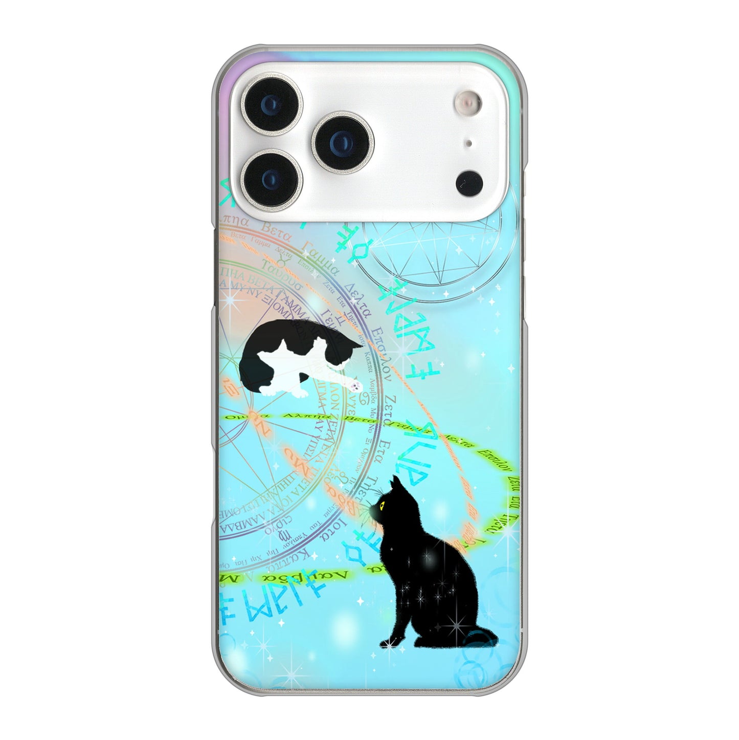 iPhone 17 Pro Max 高画質仕上げ 背面印刷 ハードケース魔法陣猫