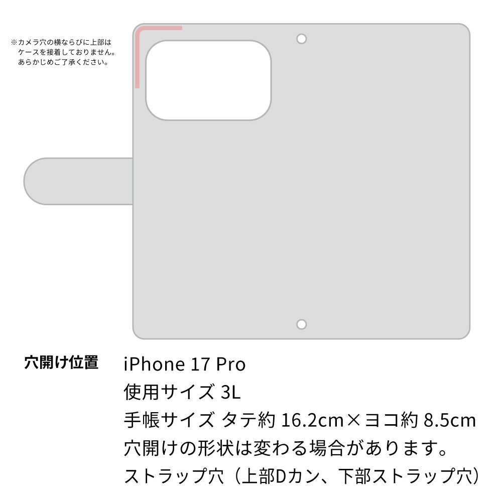 iPhone17 Pro スマホケース 手帳型 フリンジ風 ストラップ付 フラワーデコ