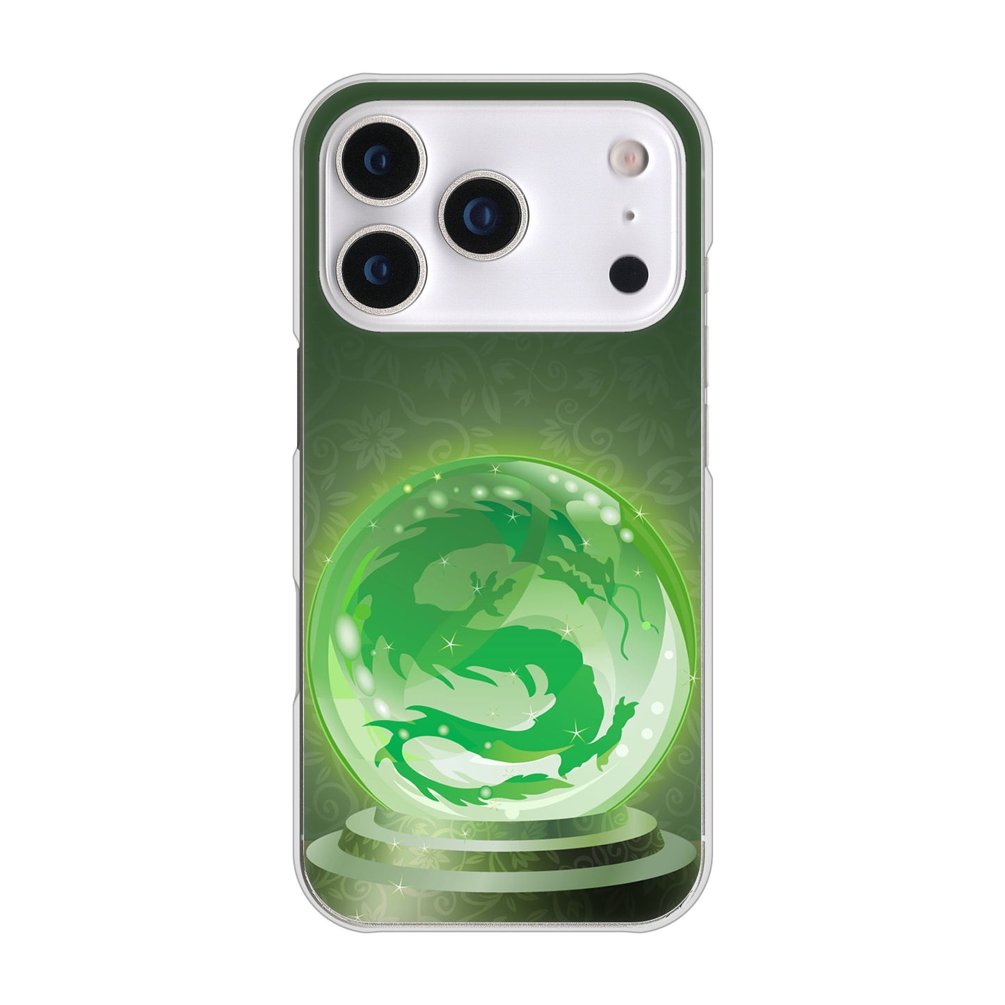 iPhone17 Pro 高画質仕上げ 背面印刷 ハードケース 【439 水晶に浮かぶ龍】