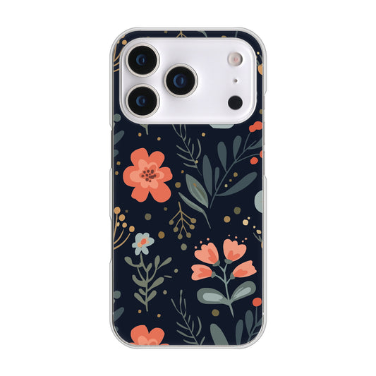 iPhone17 Pro 高画質仕上げ 背面印刷 ハードケース北欧風花柄