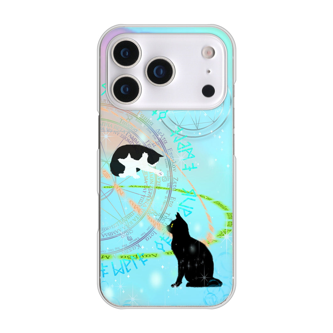 iPhone17 Pro 高画質仕上げ 背面印刷 ハードケース魔法陣猫