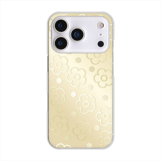 iPhone 18 Pro 高画質仕上げ 背面印刷 ハードケースエンボス風デイジーシンプル