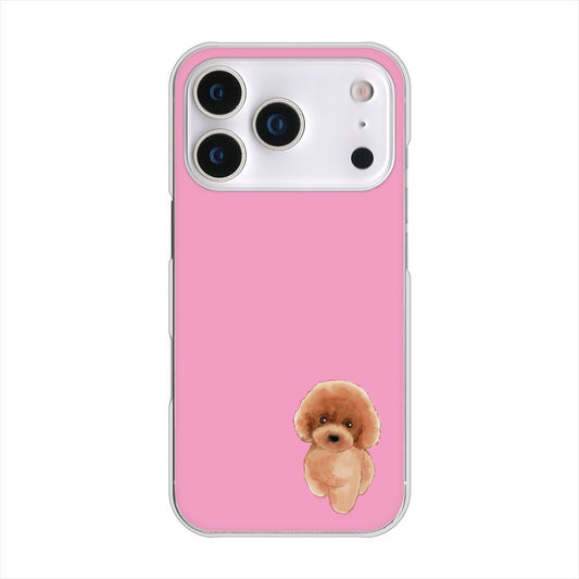 iPhone 18 Pro 高画質仕上げ 背面印刷 ハードケーストイプードルレッド