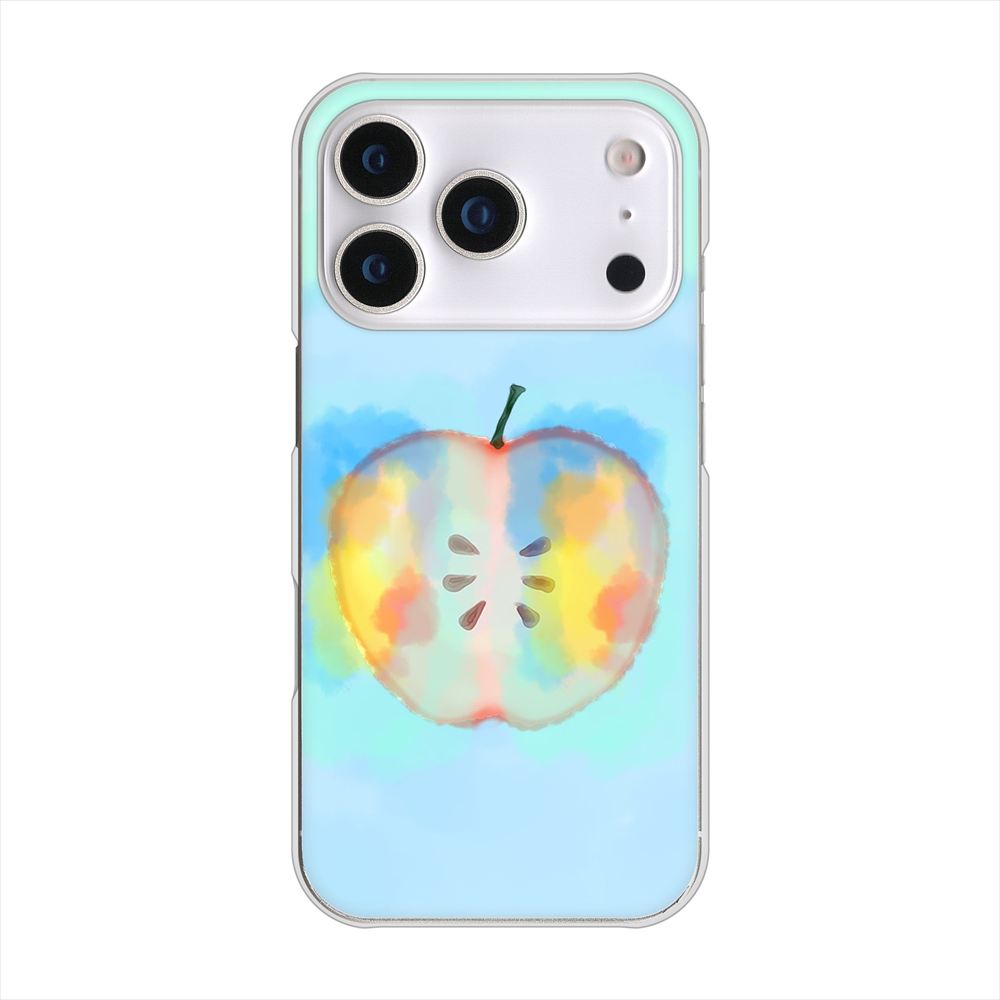 iPhone18 Pro 高画質仕上げ 背面印刷 ハードケース 【YJ181 りんご 水彩181】