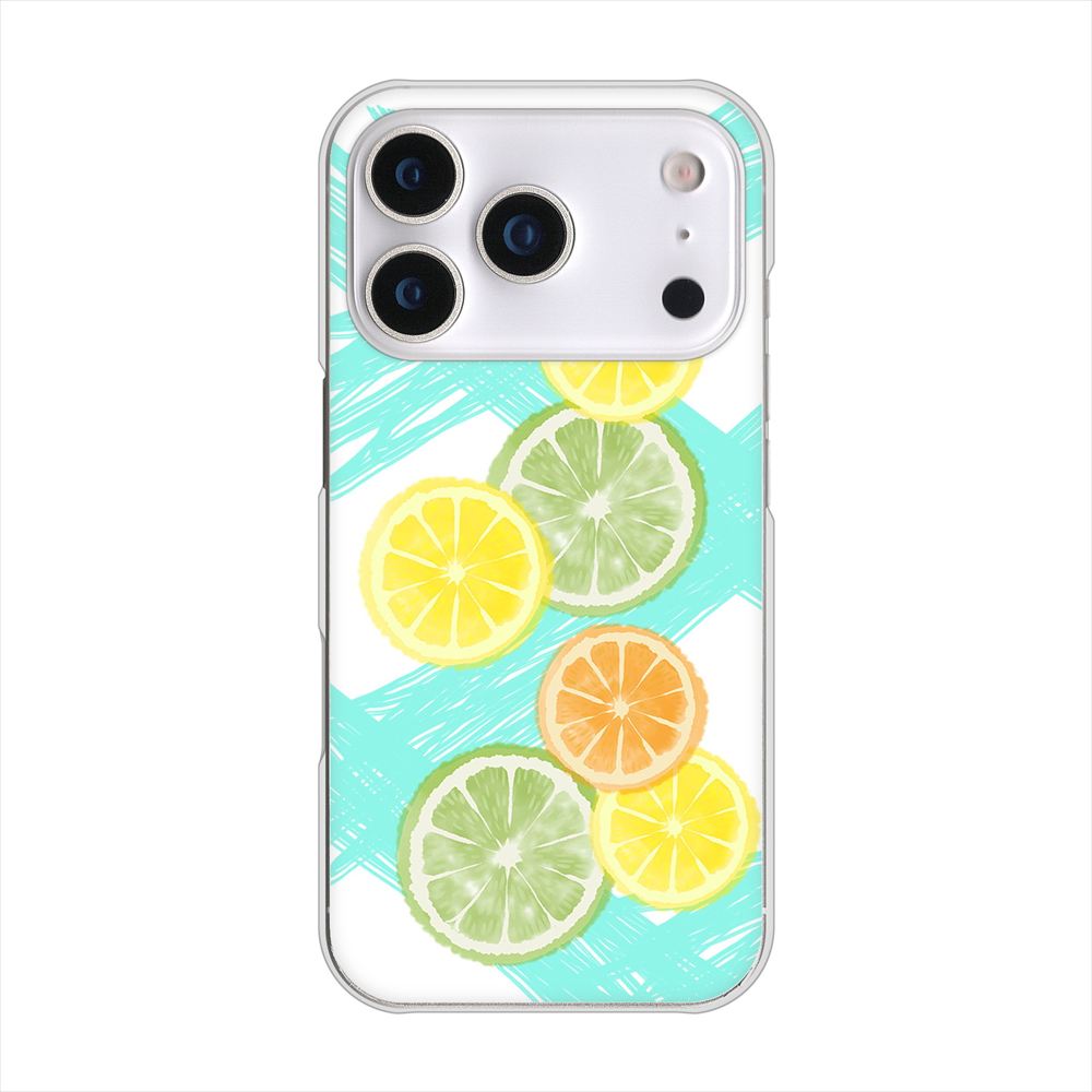 iPhone18 Pro 高画質仕上げ 背面印刷 ハードケース 【YJ183 オレンジライム】