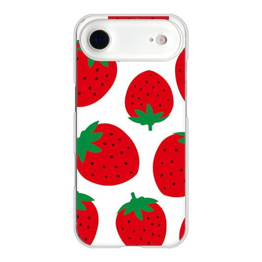 iPhone Air 高画質仕上げ 背面印刷 ハードケース大きいイチゴ模様
