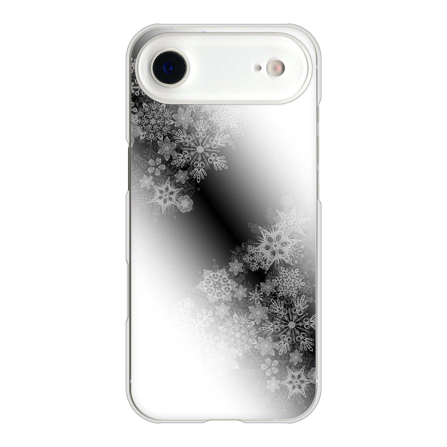 iPhone Air 高画質仕上げ 背面印刷 ハードケース 【YJ340 モノトーン 雪の結晶 】