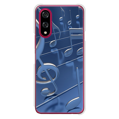 BASIO active3 KYG04 au 高画質仕上げ 背面印刷 ハードケース音符