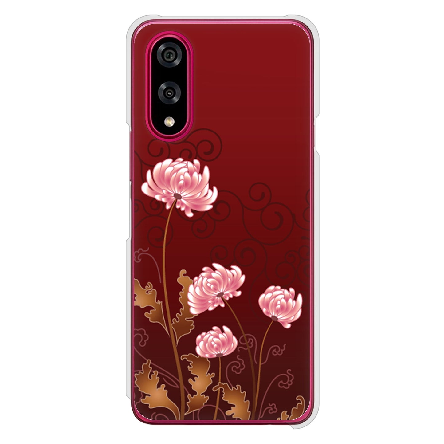 BASIO active3 KYG04 au 高画質仕上げ 背面印刷 ハードケース 【375 優美な菊】