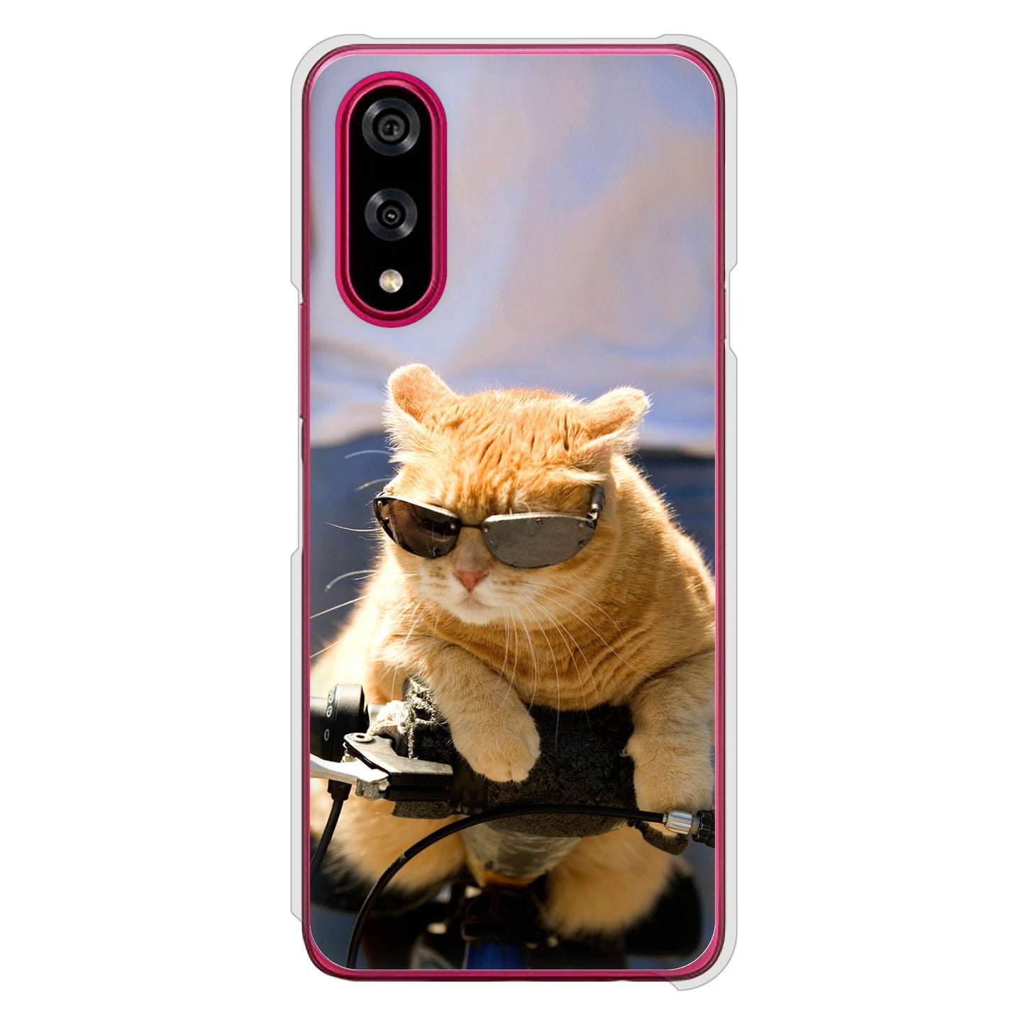 BASIO active3 KYG04 au 高画質仕上げ 背面印刷 ハードケース 【595 にゃんとサイクル】