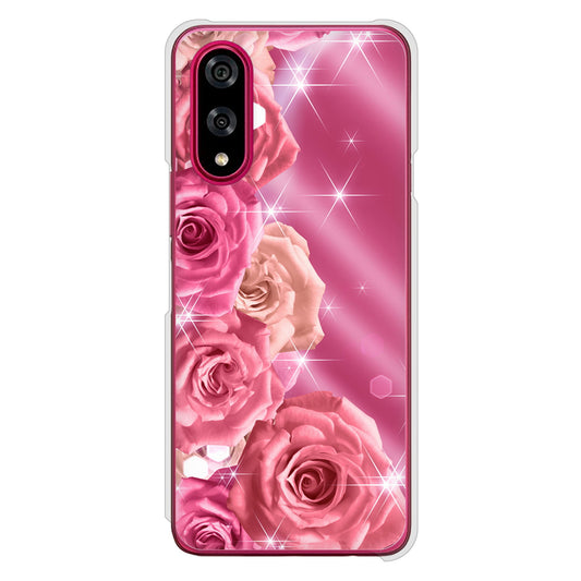 BASIO active3 KYG04 au 高画質仕上げ 背面印刷 ハードケース 【1182 ピンクの薔薇に誘われて】