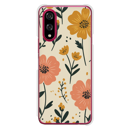 BASIO active3 KYG04 au 高画質仕上げ 背面印刷 ハードケース北欧風花柄