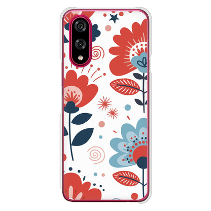 BASIO active3 KYG04 au 高画質仕上げ 背面印刷 ハードケース北欧風花柄