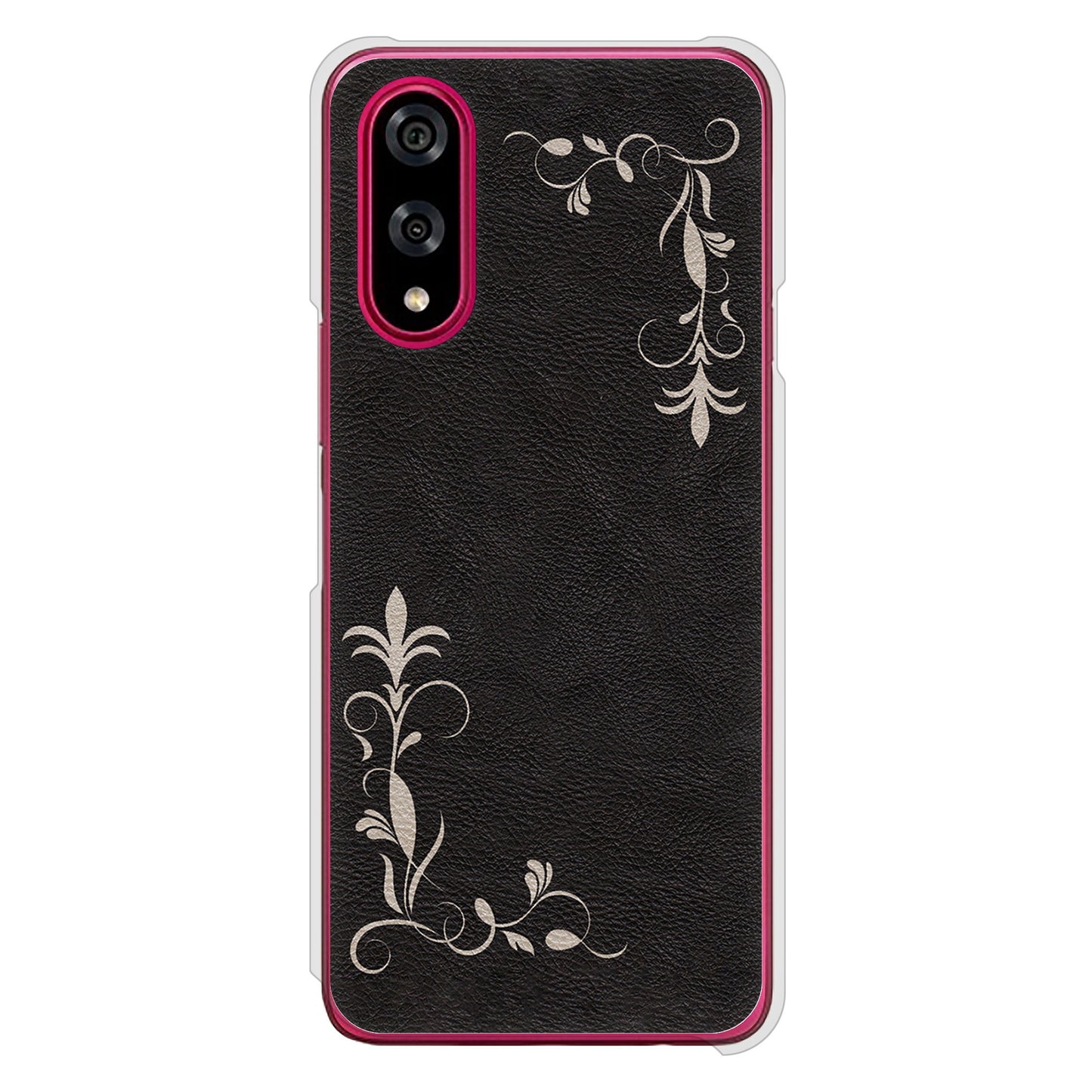 BASIO active3 KYG04 au 高画質仕上げ 背面印刷 ハードケース 【EK825 レザー風グラスフレーム】