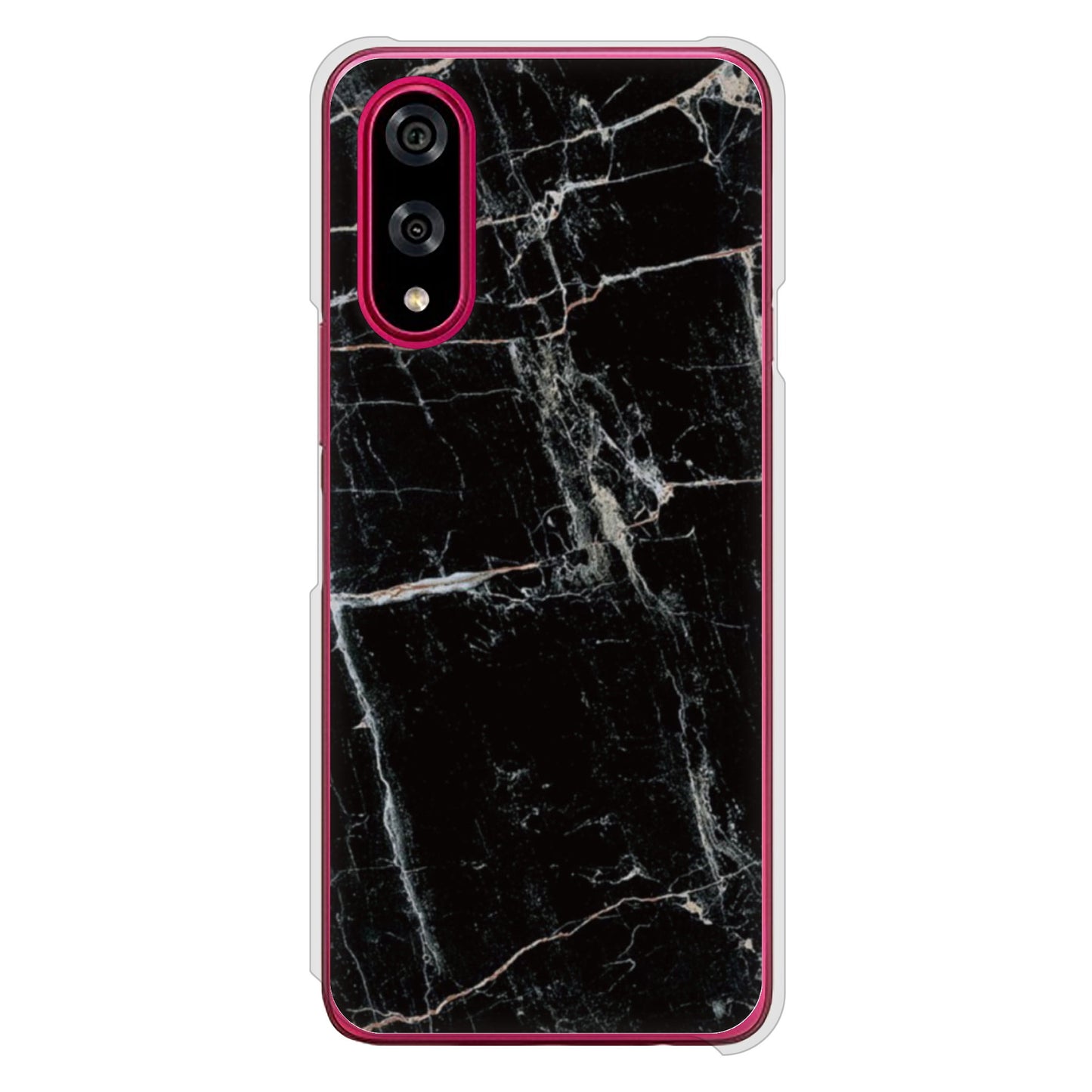 BASIO active3 KYG04 au 高画質仕上げ 背面印刷 ハードケース大理石BK