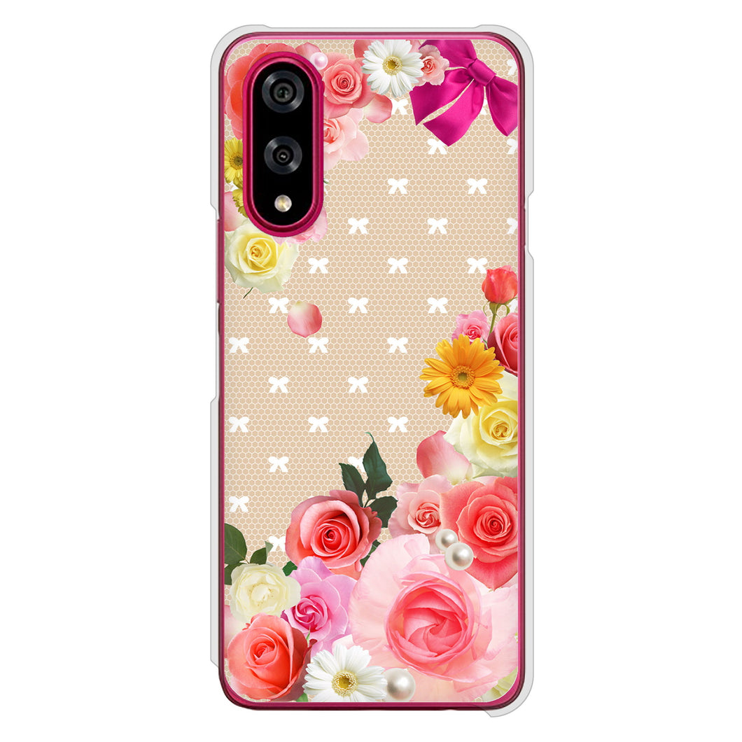 BASIO active3 KYG04 au 高画質仕上げ 背面印刷 ハードケースロマンチックなバラ