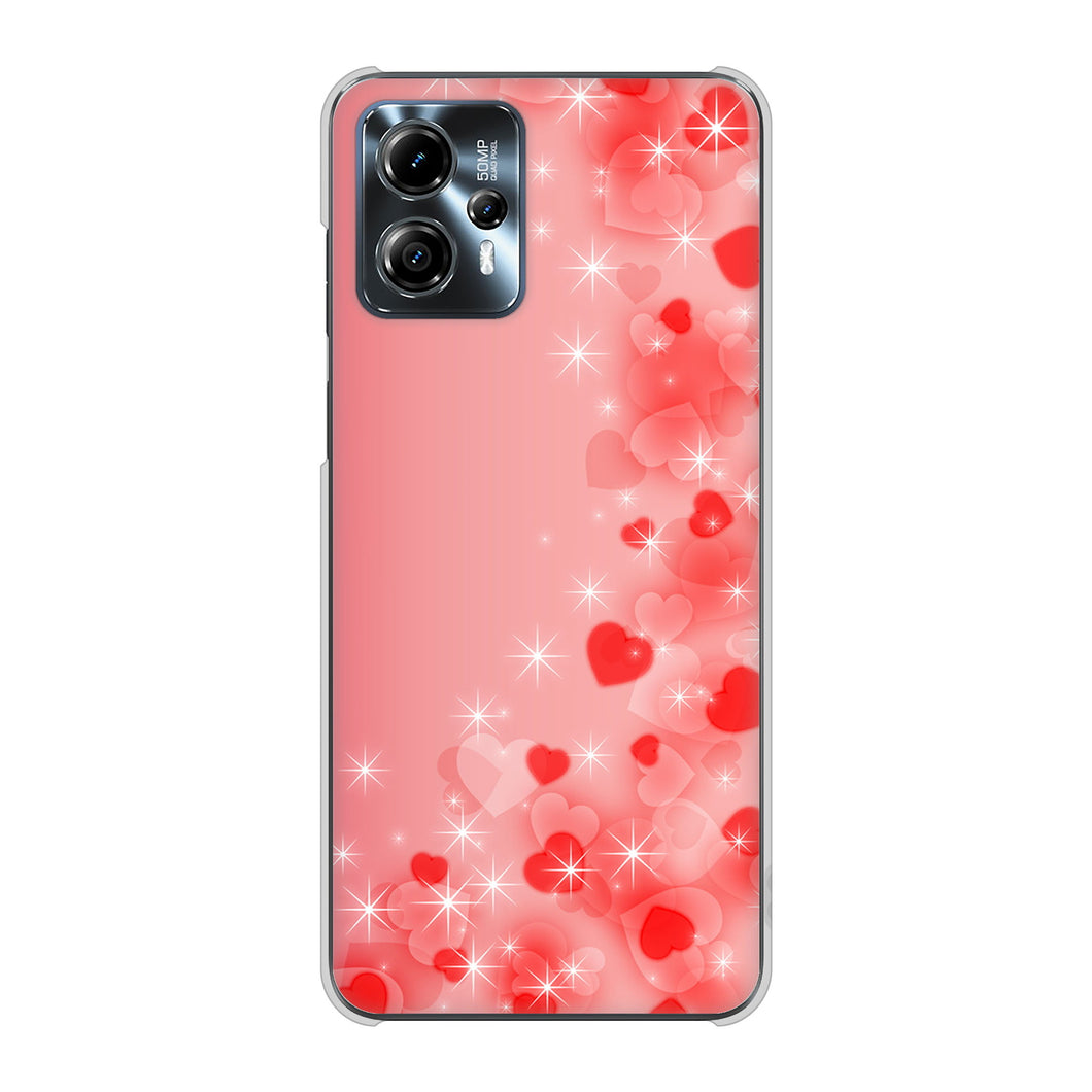 moto g13 高画質仕上げ 背面印刷 ハードケース 【003 ハート色の夢】