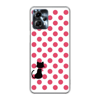 moto g13 高画質仕上げ 背面印刷 ハードケースネコとシンプルミルキー