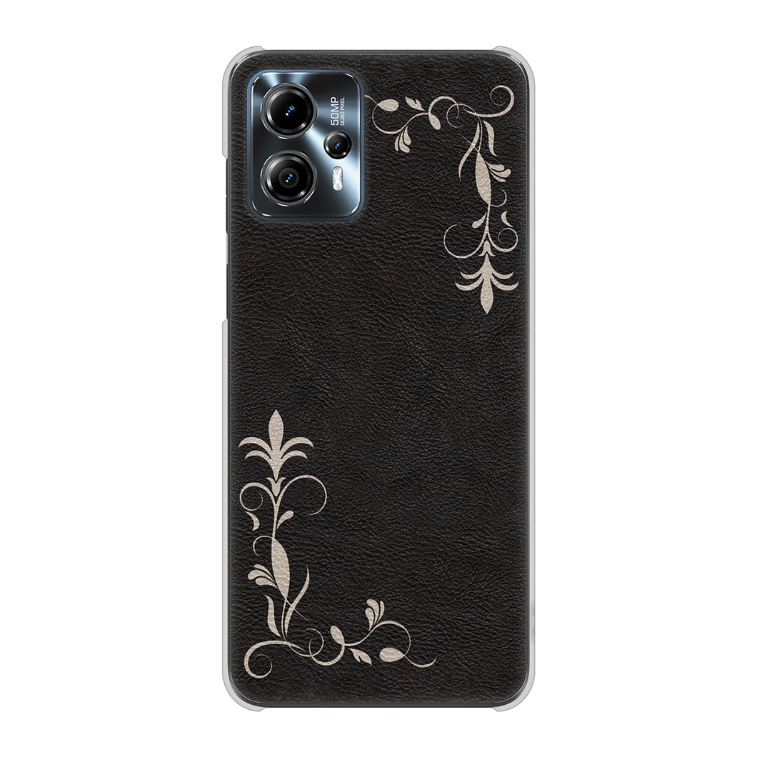 moto g13 高画質仕上げ 背面印刷 ハードケース 【EK825 レザー風グラスフレーム】