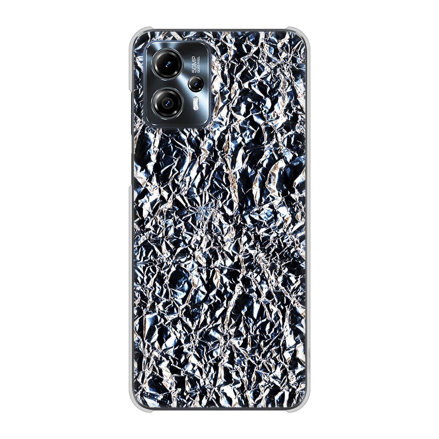 moto g13 高画質仕上げ 背面印刷 ハードケース 【EK835 スタイリッシュアルミシルバー】