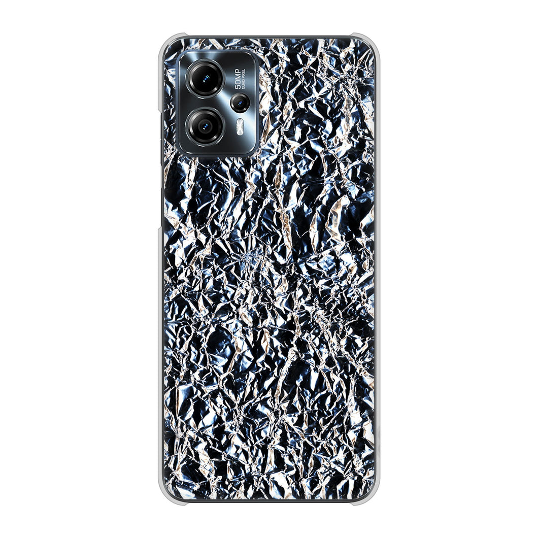 moto g13 高画質仕上げ 背面印刷 ハードケース 【EK835 スタイリッシュアルミシルバー】