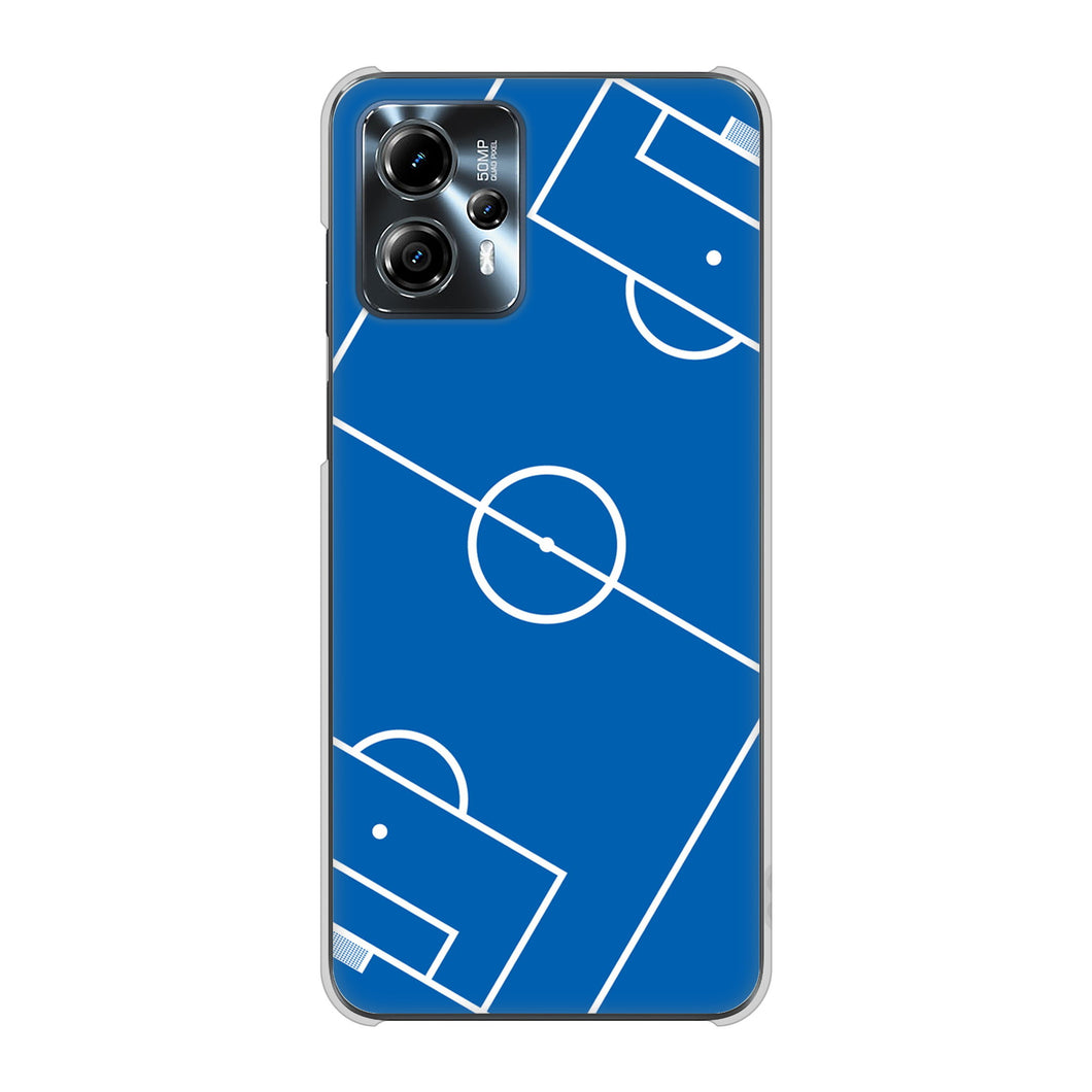 moto g13 高画質仕上げ 背面印刷 ハードケース 【IB922 SOCCER_ピッチ】