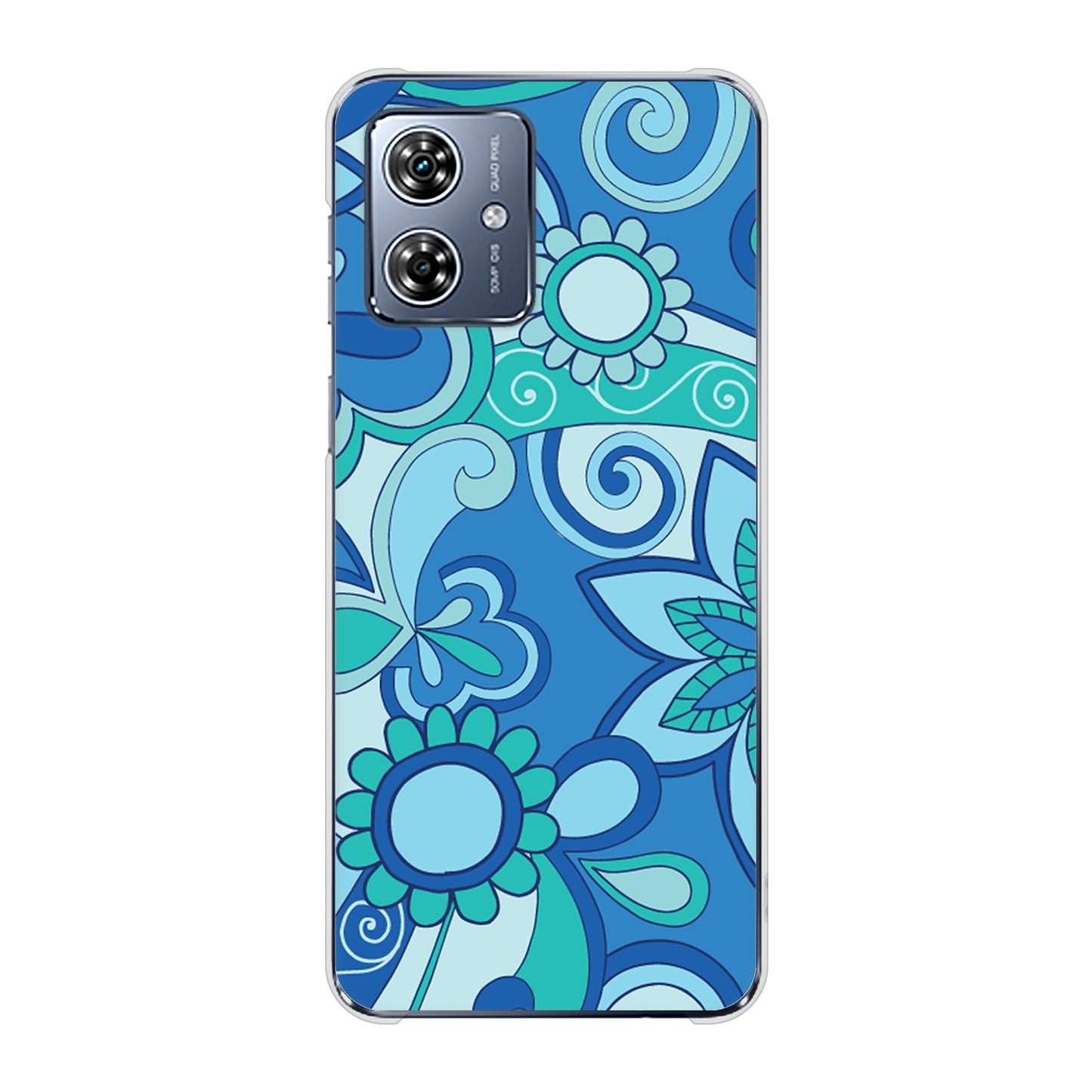 moto g64 5G 高画質仕上げ 背面印刷 ハードケース 【409 ブルーミックス】