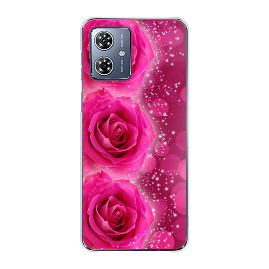 moto g64 5G 高画質仕上げ 背面印刷 ハードケース 【VA815 3連のバラ】