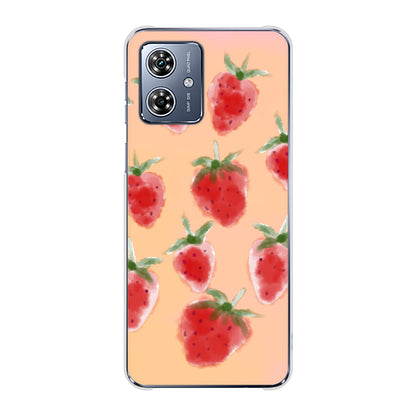 moto g64 5G 高画質仕上げ 背面印刷 ハードケースイチゴ 水彩