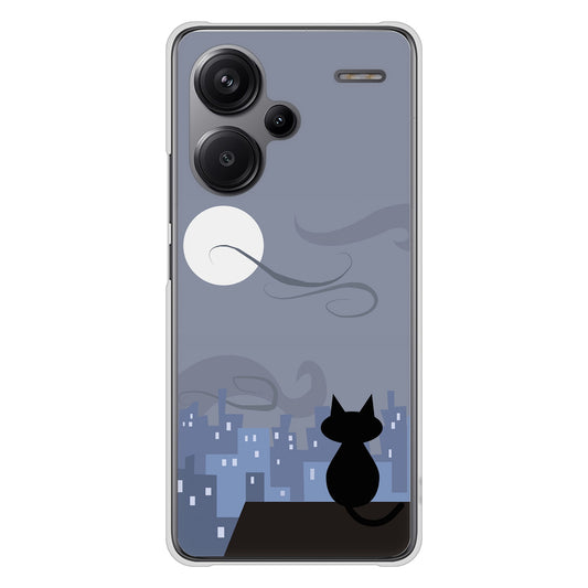 Xiaomi Redmi Note 13 Pro+ 高画質仕上げ 背面印刷 ハードケース夜とネコ