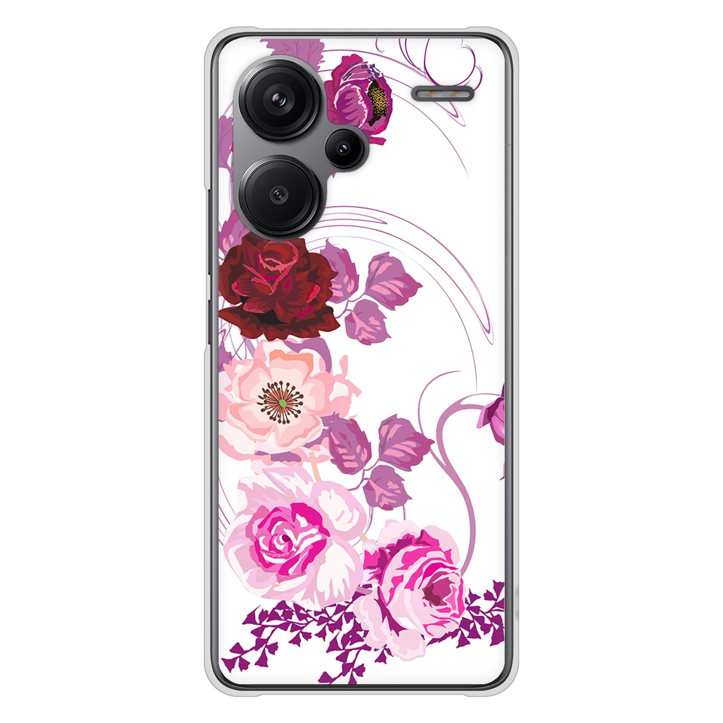 Xiaomi Redmi Note 13 Pro+ 高画質仕上げ 背面印刷 ハードケースロマンチックなバラ