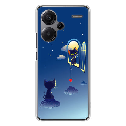 Xiaomi Redmi Note 13 Pro+ 高画質仕上げ 背面印刷 ハードケース夜とネコ