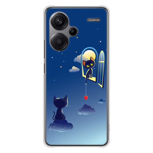 Xiaomi Redmi Note 13 Pro+ 高画質仕上げ 背面印刷 ハードケース夜とネコ