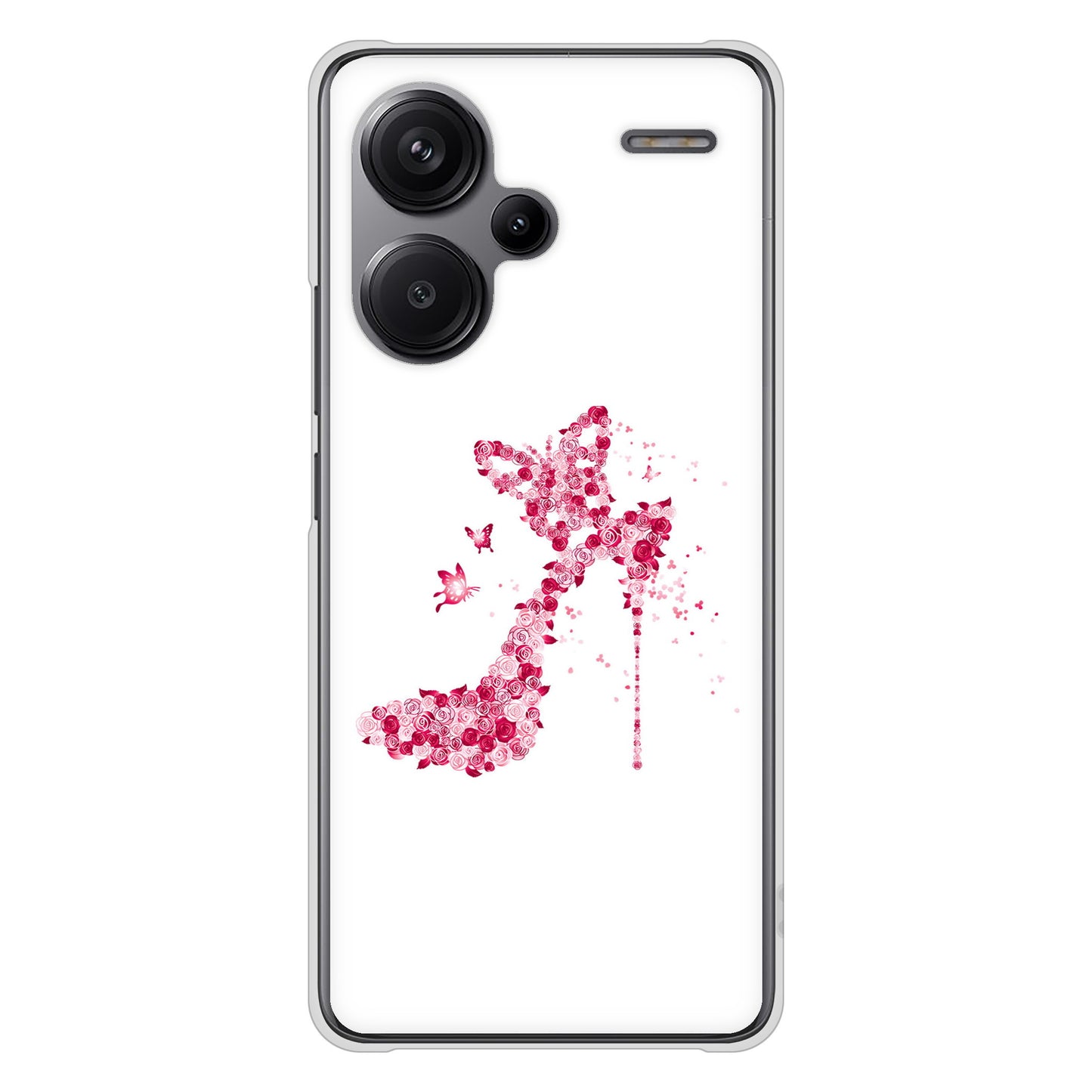 Xiaomi Redmi Note 13 Pro+ 高画質仕上げ 背面印刷 ハードケース 【387 薔薇のハイヒール】