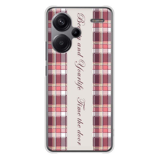Xiaomi Redmi Note 13 Pro+ 高画質仕上げ 背面印刷 ハードケースピンクチェック