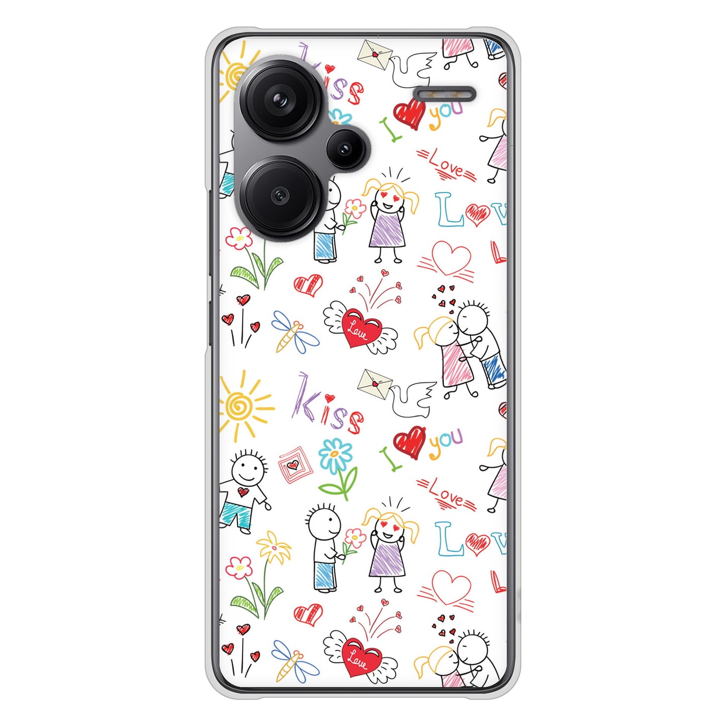 Xiaomi Redmi Note 13 Pro+ 高画質仕上げ 背面印刷 ハードケースカップル＆ファミリー