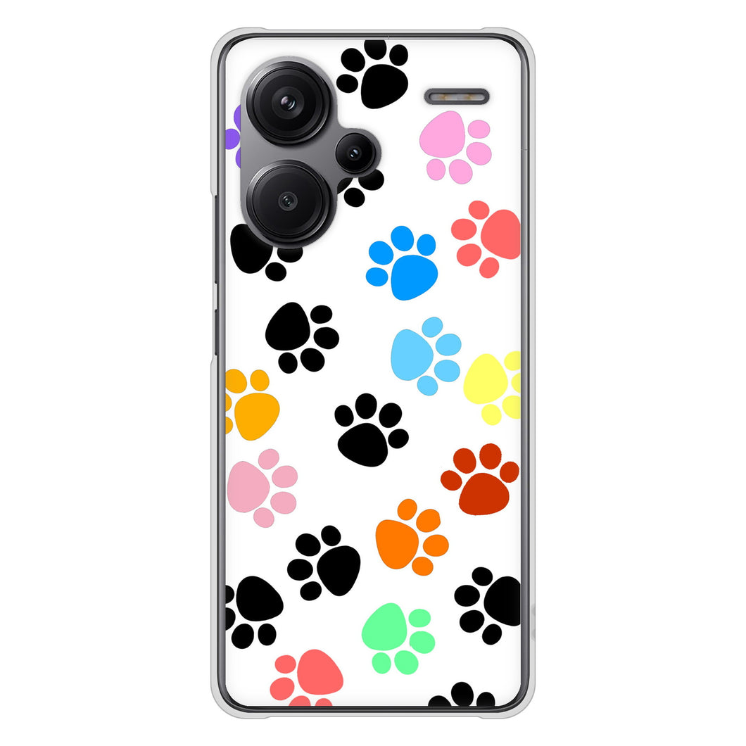 Xiaomi Redmi Note 13 Pro+ 高画質仕上げ 背面印刷 ハードケース 【1108 あしあとカラフル】